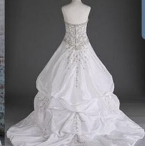 David's bridal taffeta beaded wedding dress